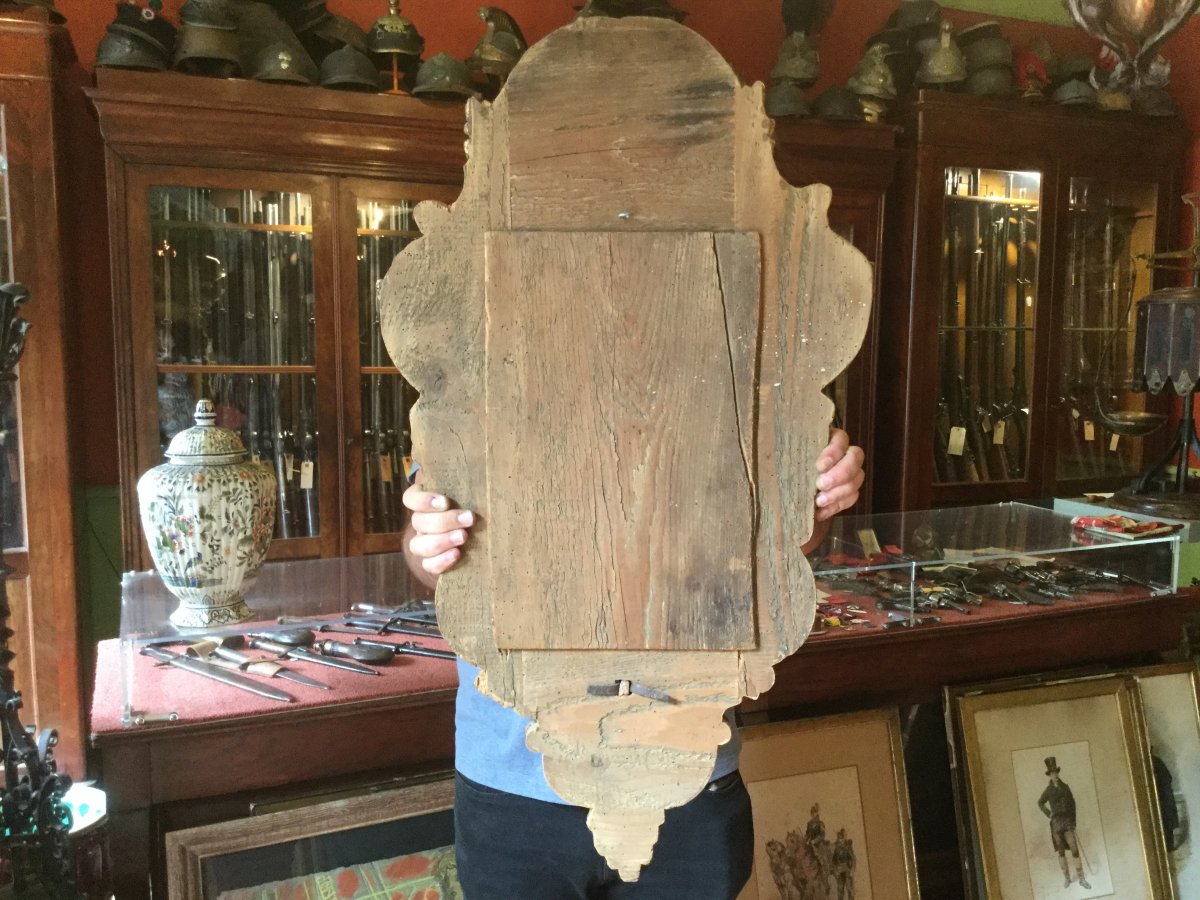 Mirror In Carved Gilded And Lacquered Wood Italy Eighteenth-photo-4