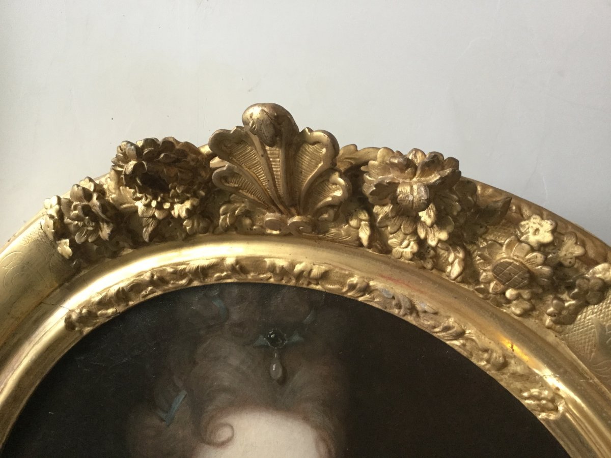 Portrait De La Duchesse De Bourbon Fin XVII E-photo-3