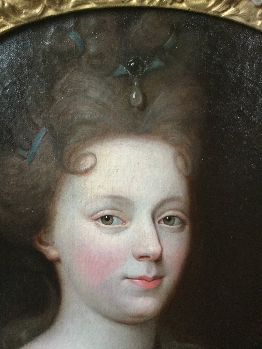 Portrait De La Duchesse De Bourbon Fin XVII E-photo-4