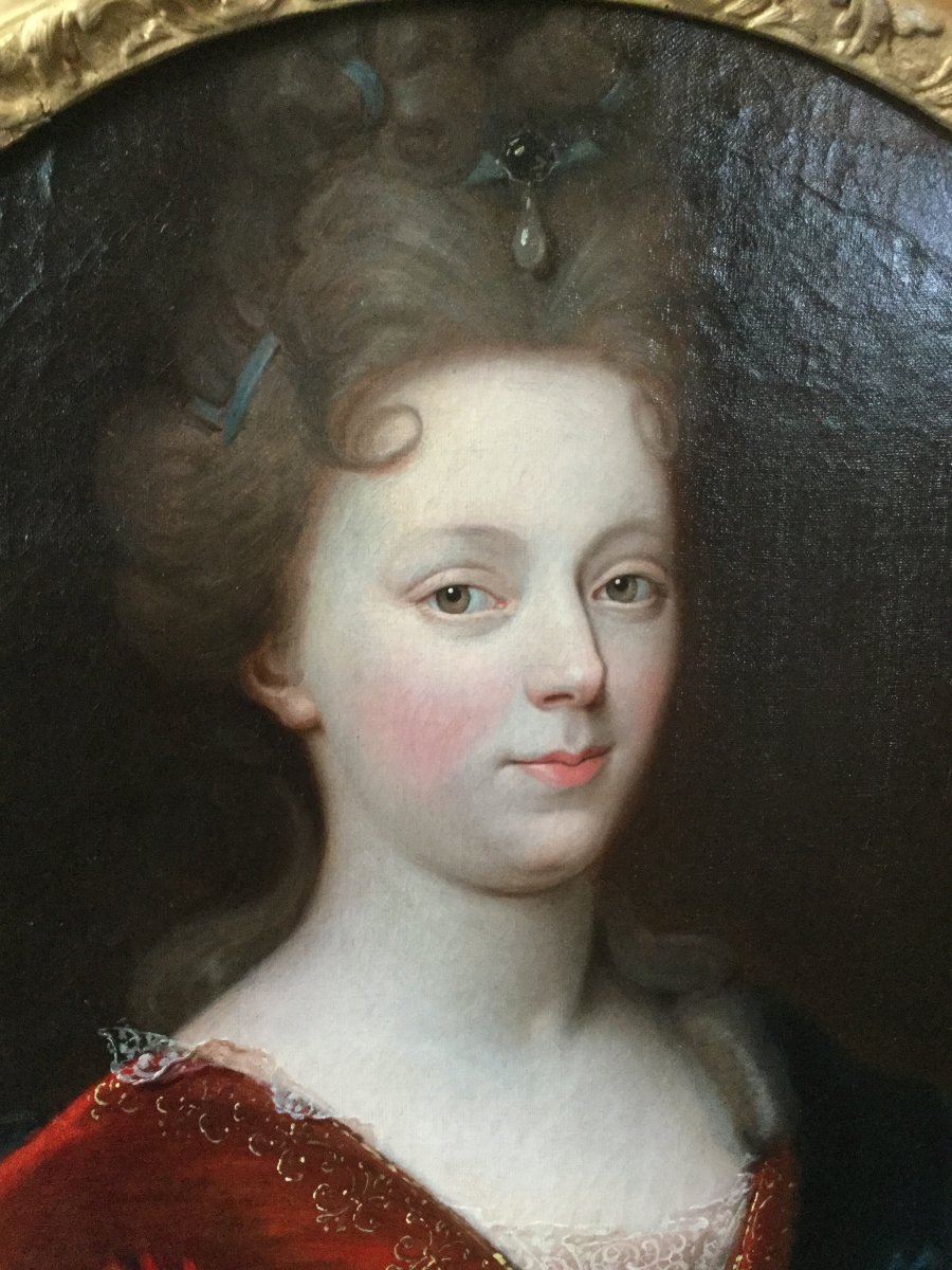 Portrait De La Duchesse De Bourbon Fin XVII E-photo-4