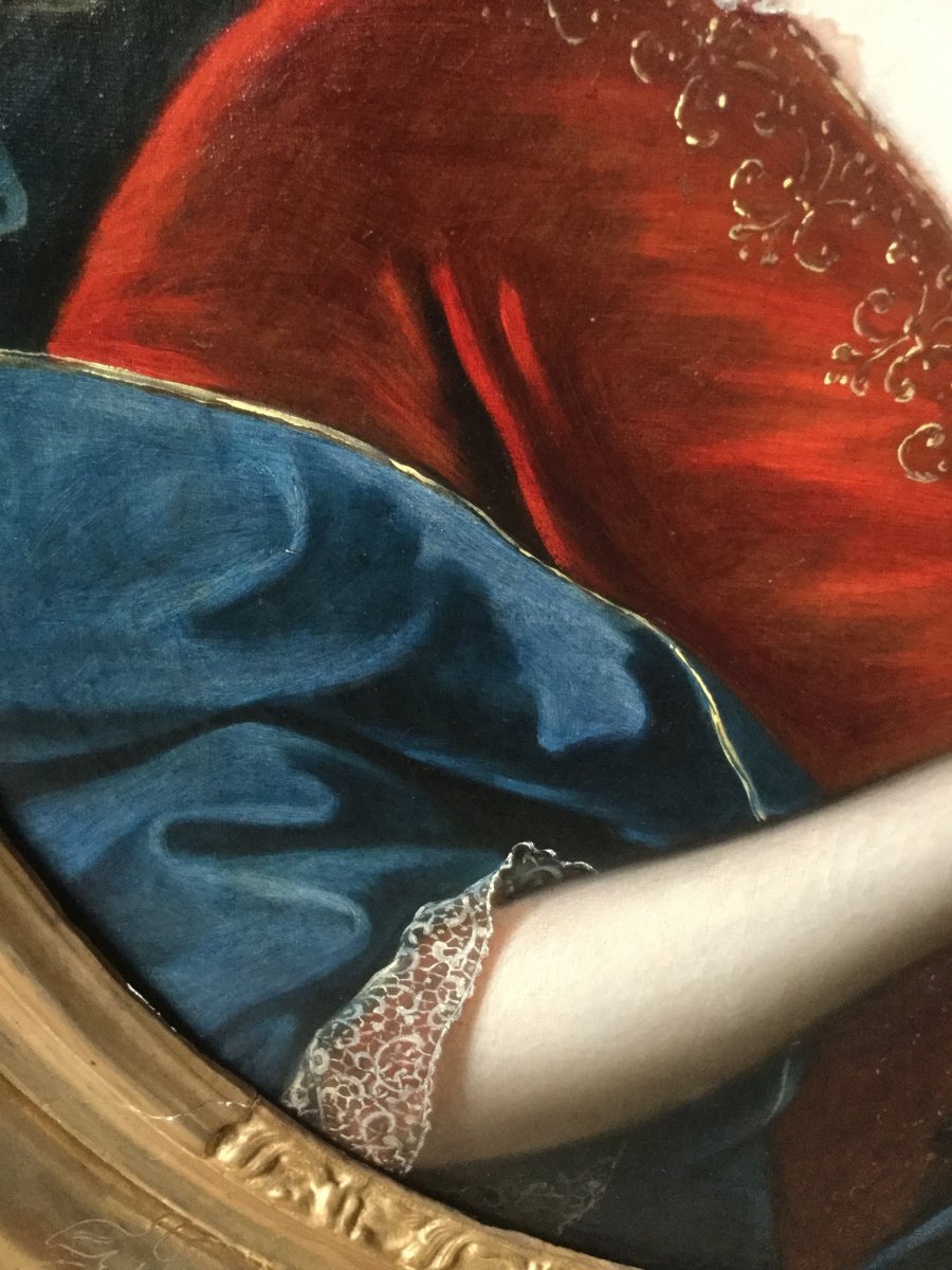 Portrait De La Duchesse De Bourbon Fin XVII E-photo-6