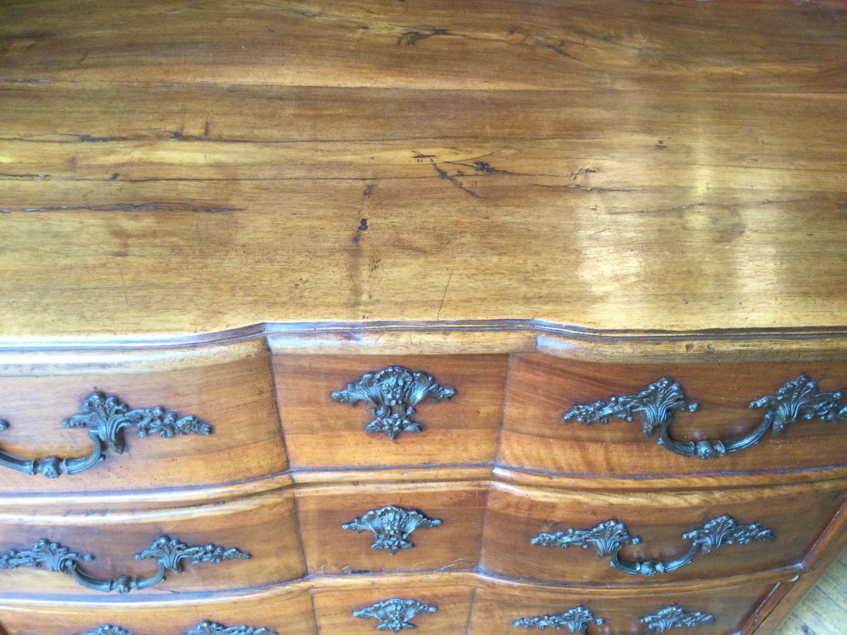 Commode Arbalète En Noyer XVIIIe -photo-2