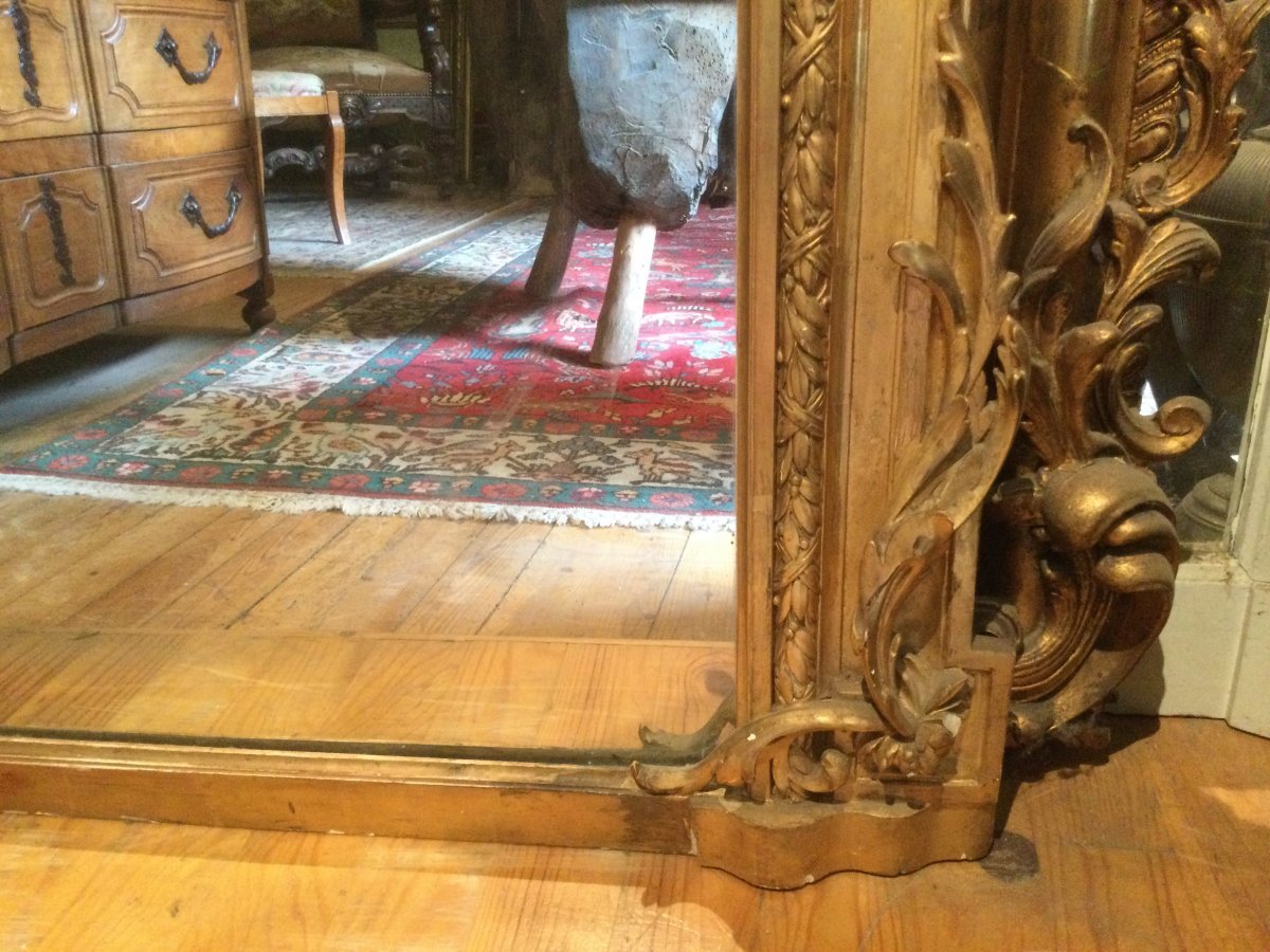 Miroir En Stuc Doré XIXe -photo-3