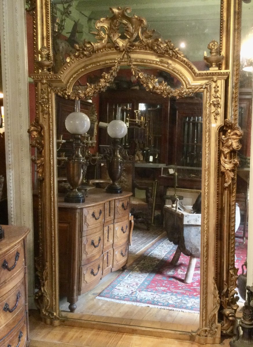 Miroir En Stuc Doré XIXe 