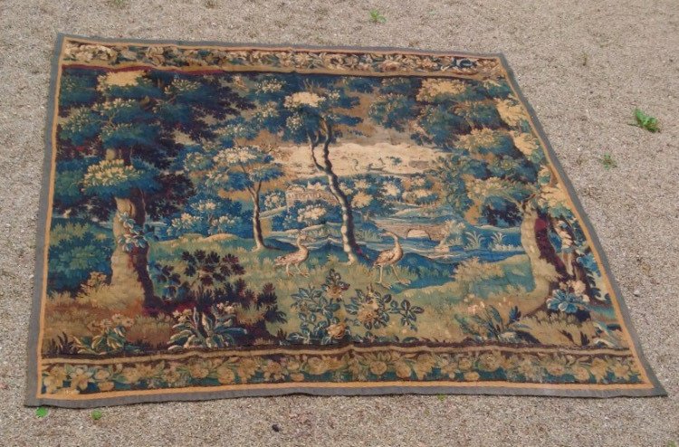 Tapisserie Aubusson Verdure Fin XVII E Début XVIIIe 