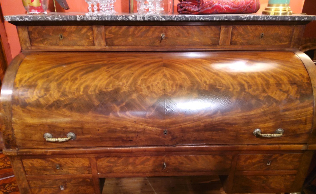 Mahogany Cylinder Desk Directoire-photo-4