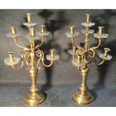 Pair Of Candelabra In Bronze XIXth