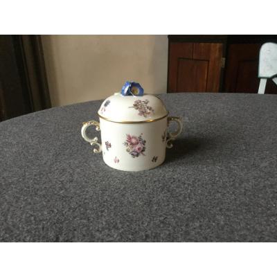 18th Century Saxony Porcelain Sugar Jar