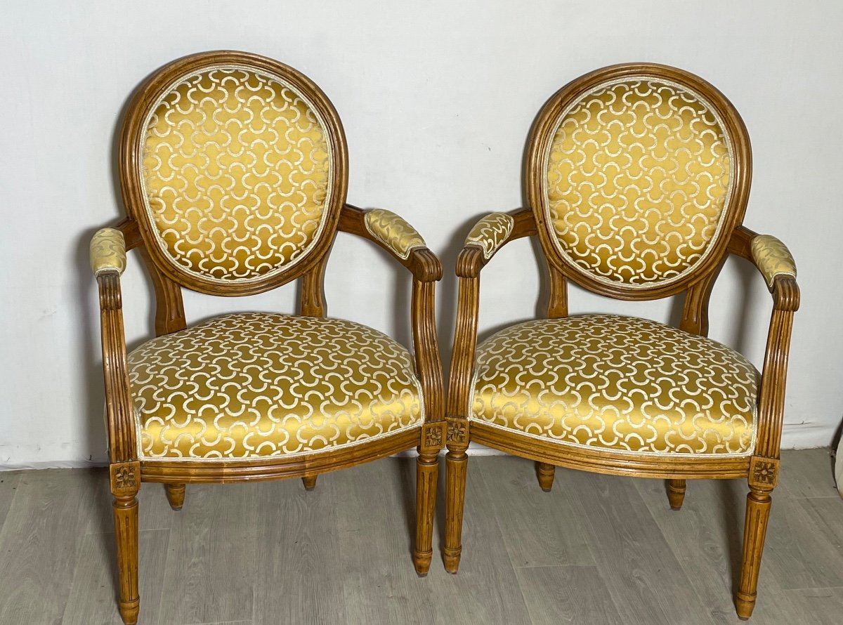 Paire Fauteuils Louis XVI