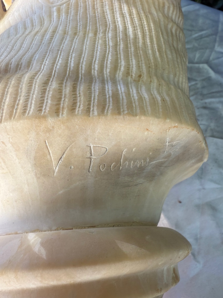 Alabaster Sculpture By G.pochini-photo-3