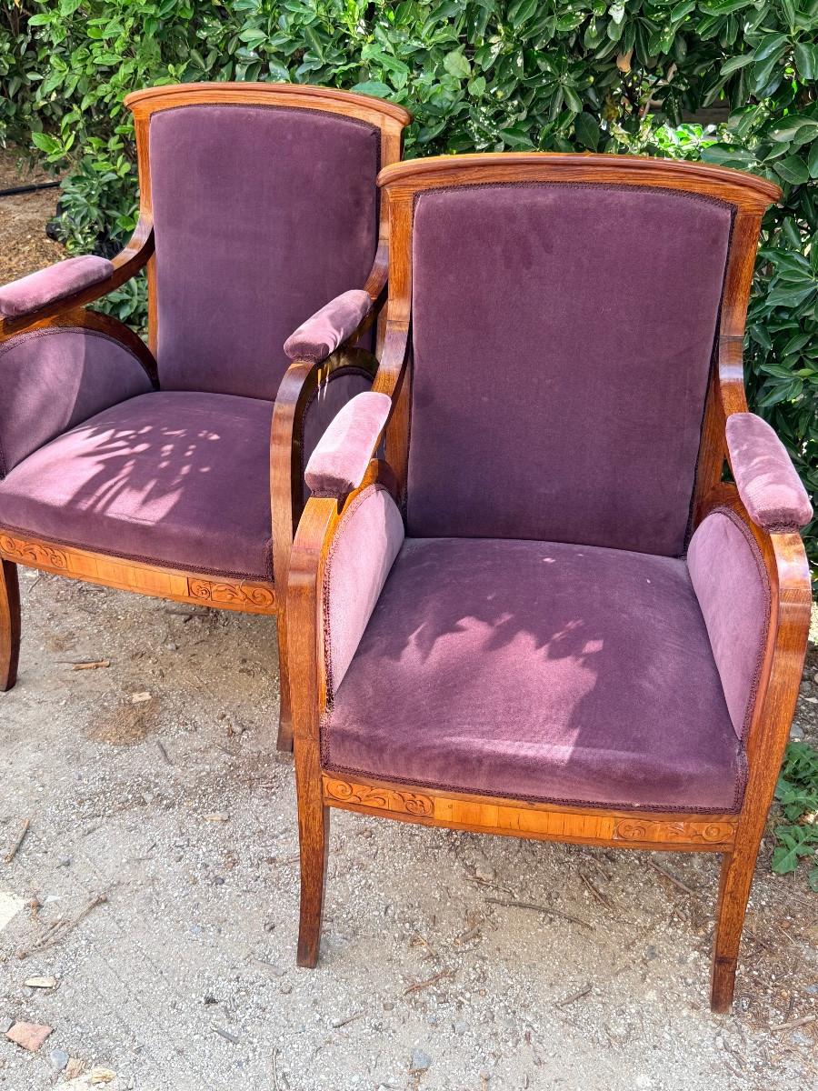 Pair Of Art Nouveau Armchairs-photo-2