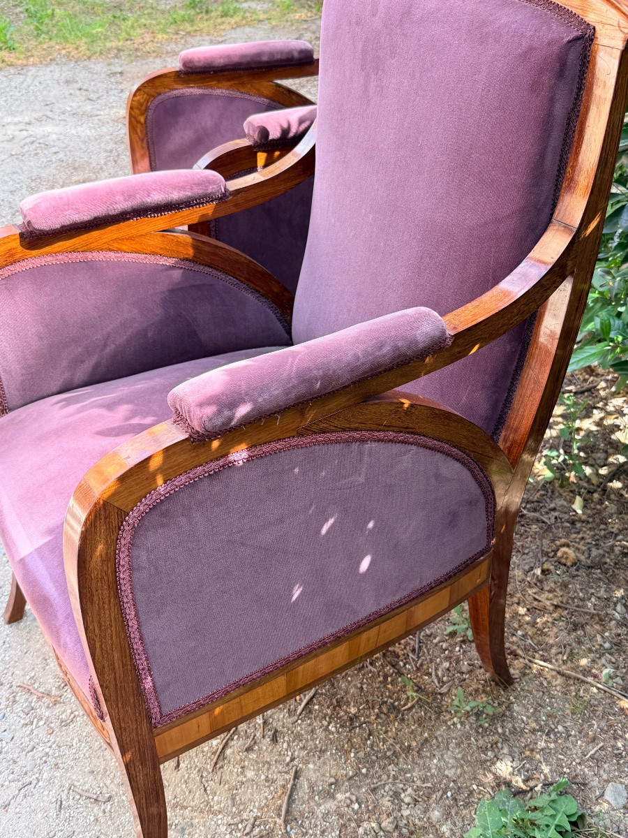 Pair Of Art Nouveau Armchairs-photo-3