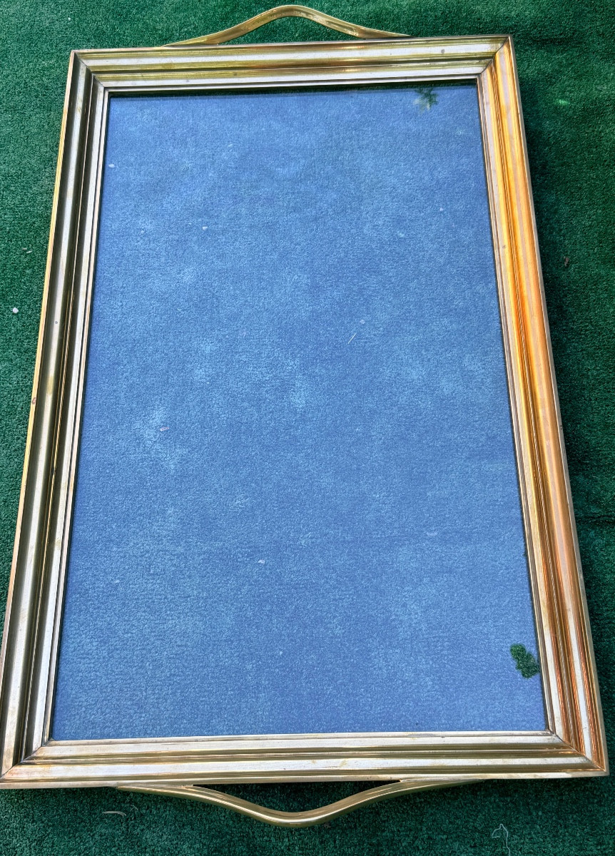 Glass And Brass Tray