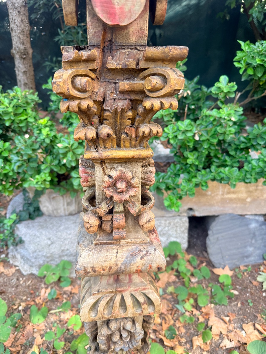 18th-century Ship's Wood-paneled Column-photo-2