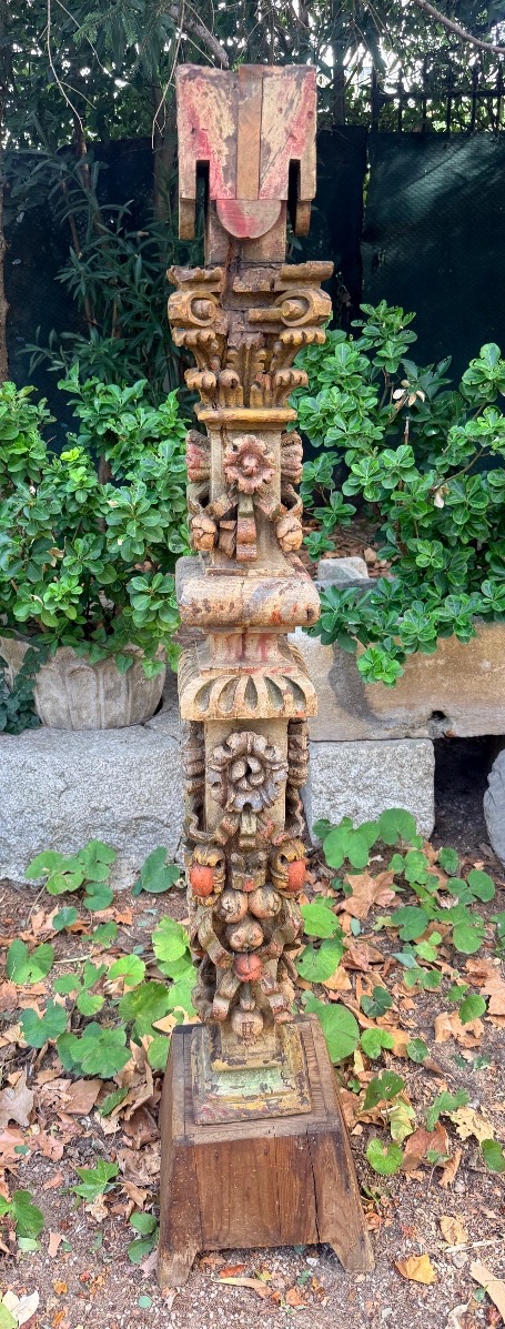 18th-century Ship's Wood-paneled Column