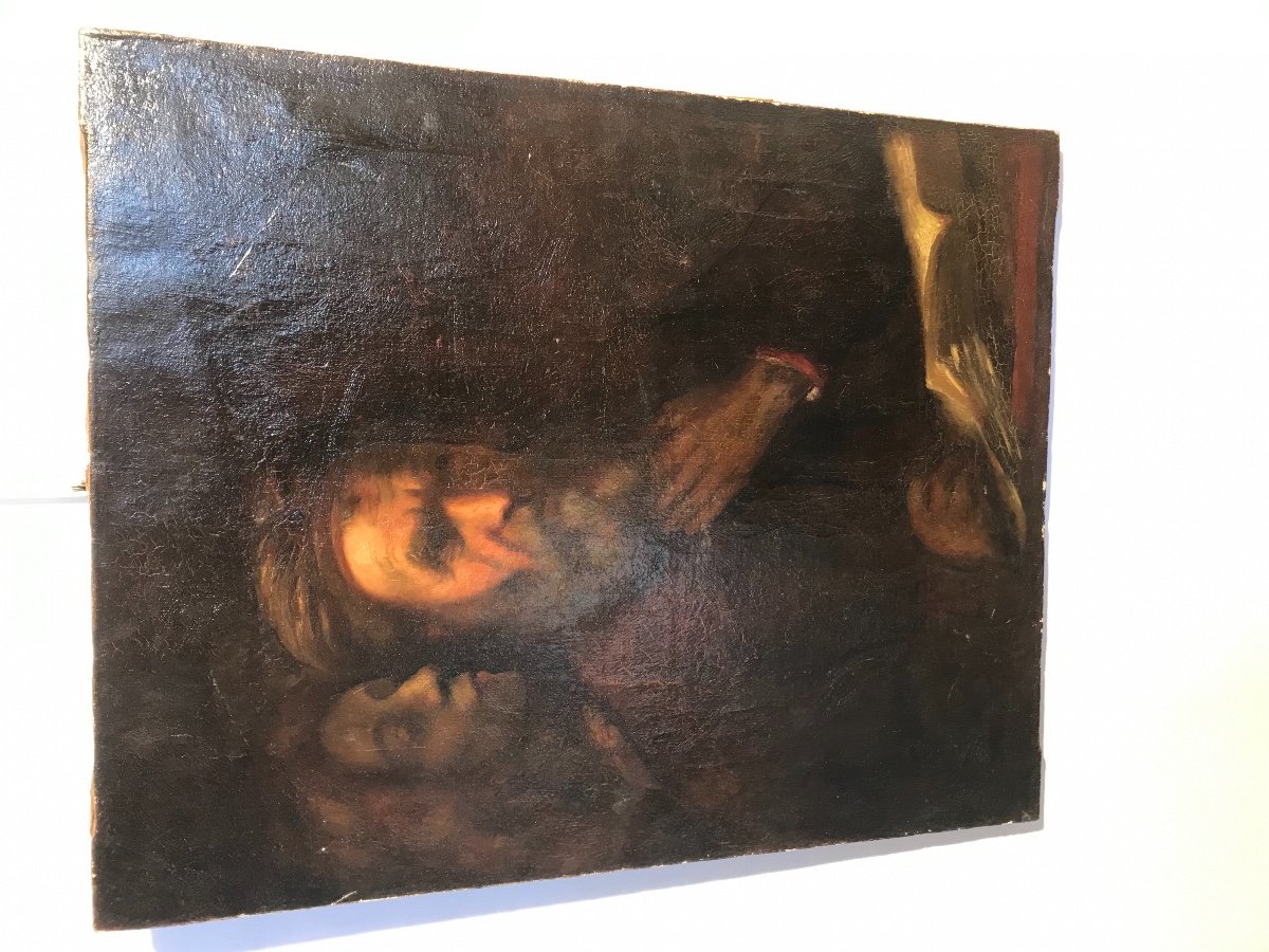 Ancienne Copie De Rembrandt Par Milcendreau-photo-3