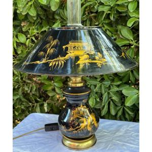 Lampe à décor japonisant 