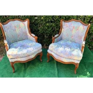 Paire de fauteuils style louis XV