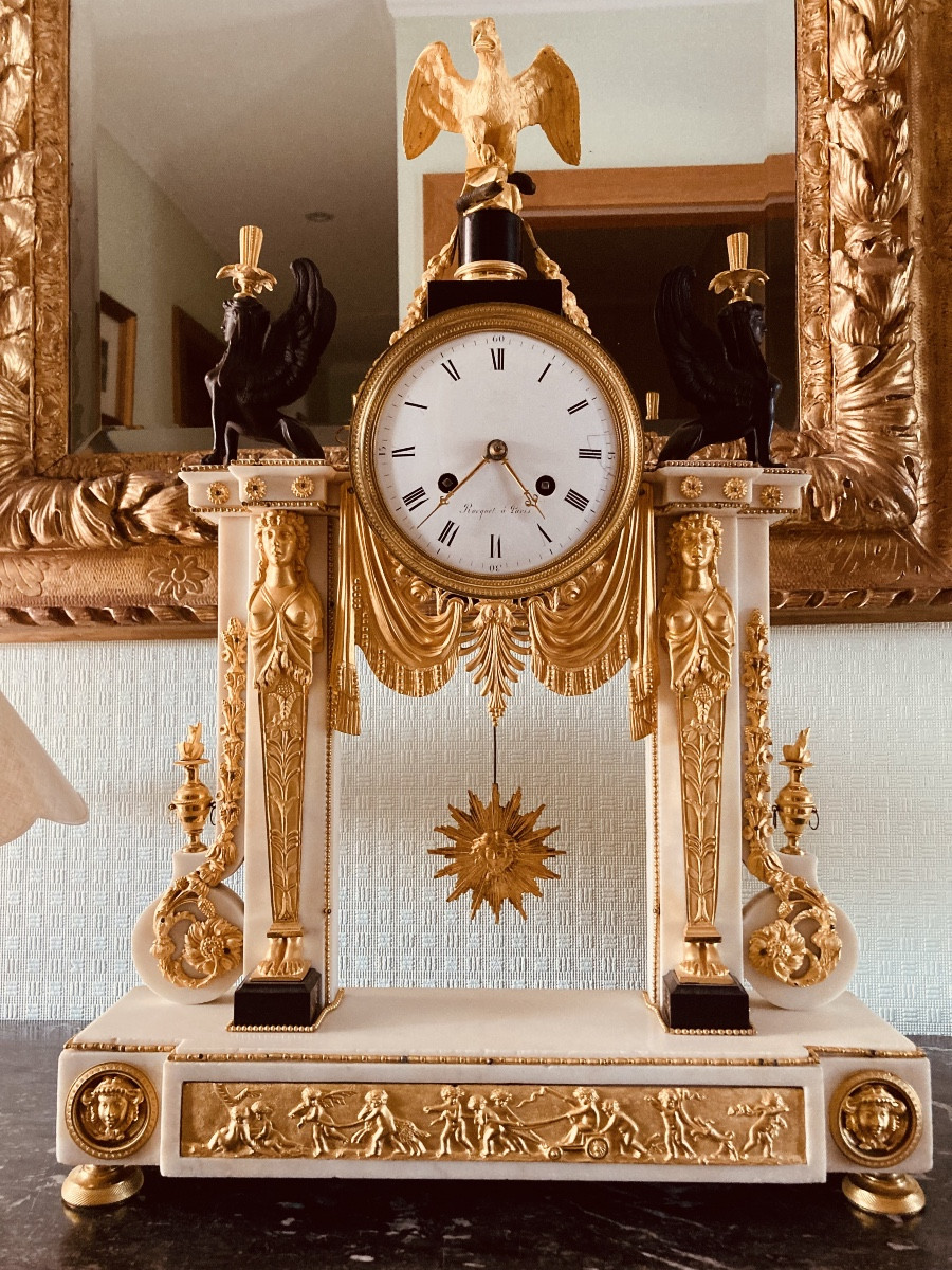 Large Sphinx Clock From The Early 19th Century -photo-3