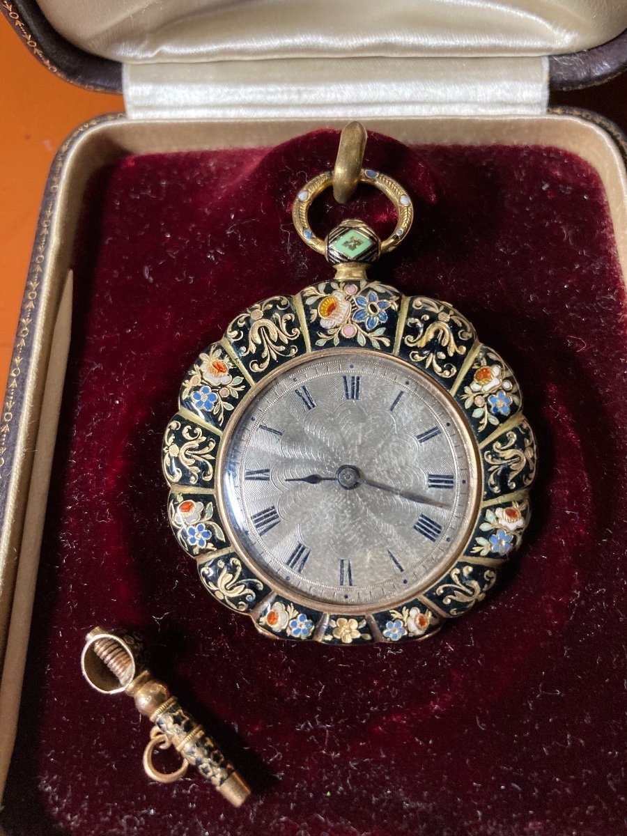 montre émaillée Or-photo-2