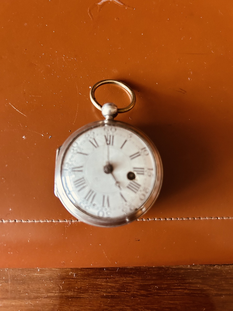 Montre à coq argent