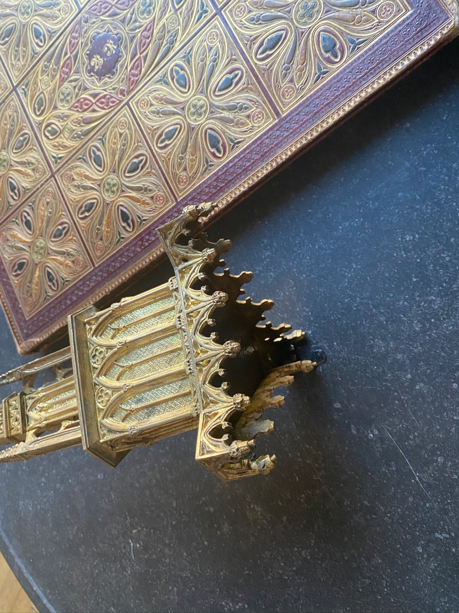 Neogothic Style French Candle Holder From 19th Century-photo-2