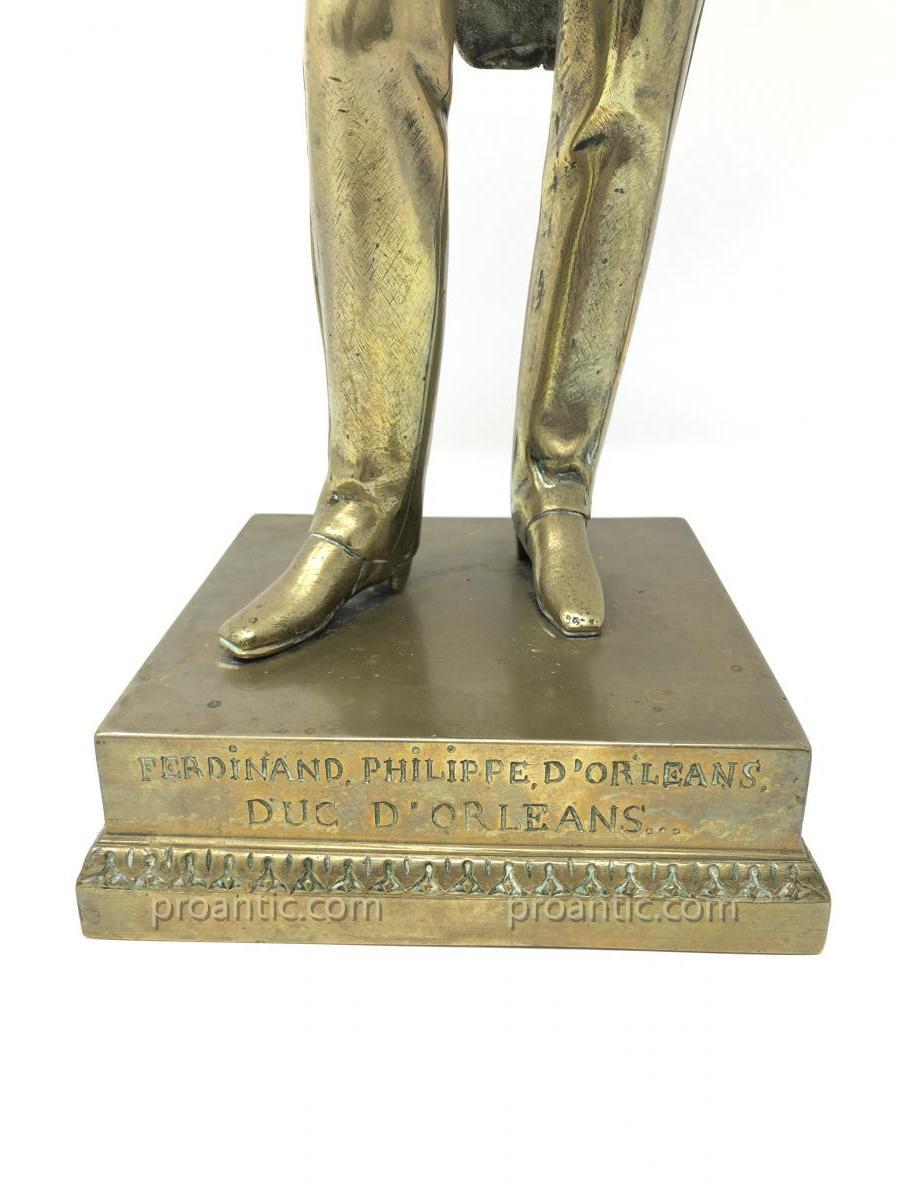 Statuette De Ferdinand Philippe d'Orléans En Bronze Doré-photo-4