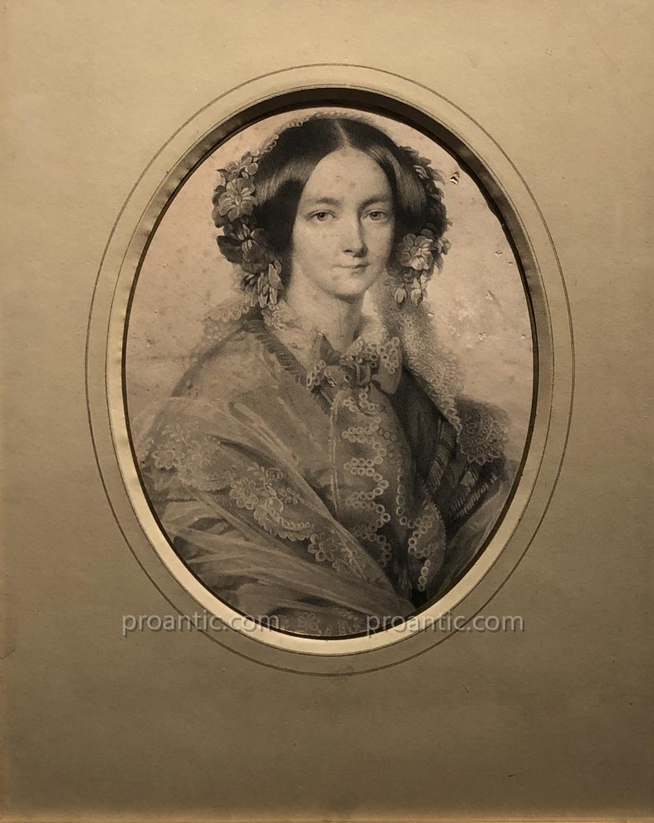 Gravure D'Hélène de Mecklembourg-Schwerin, Duchesse d'Orléans, d'après Lauchert