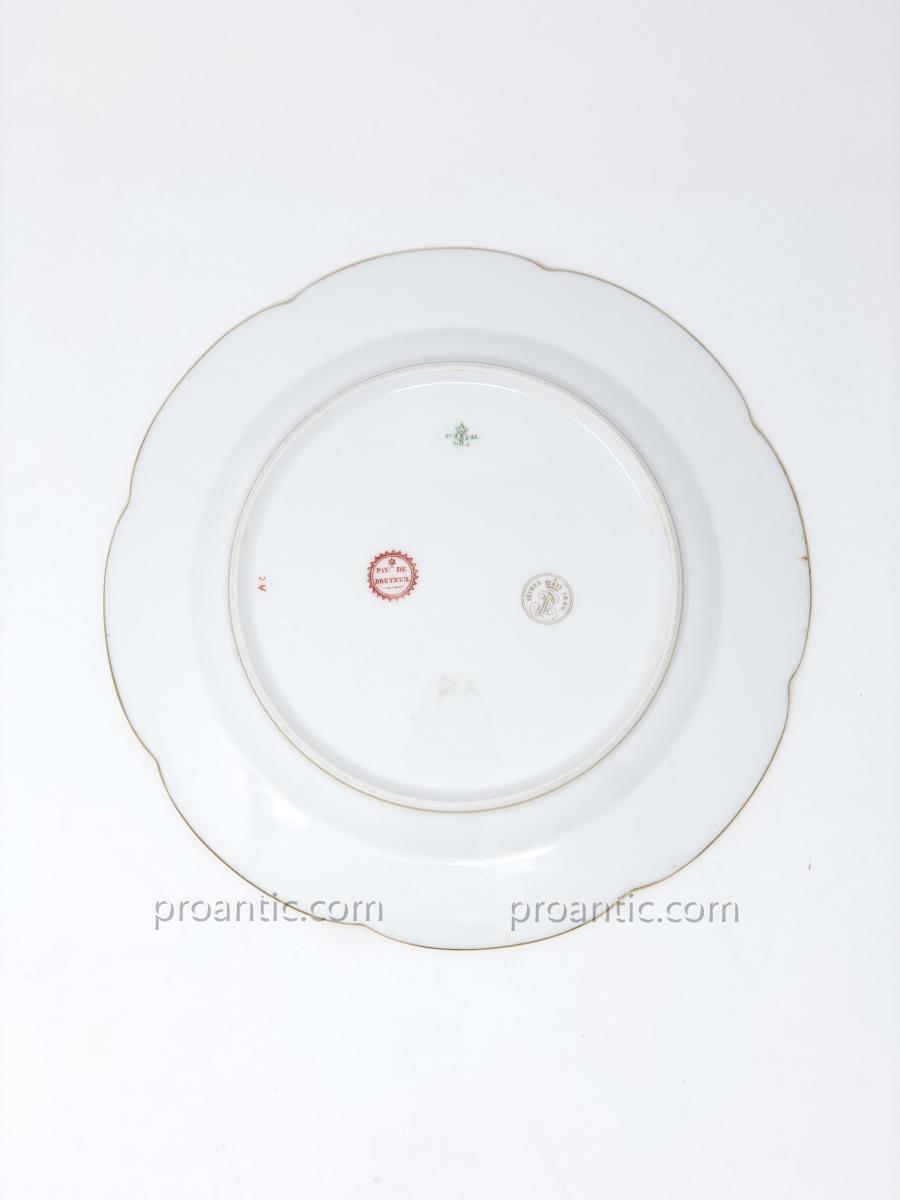 SEVRES Assiette En Porcelaine De Sèvres du Service du Roi Louis-Philippe au château de Breteuil-photo-2