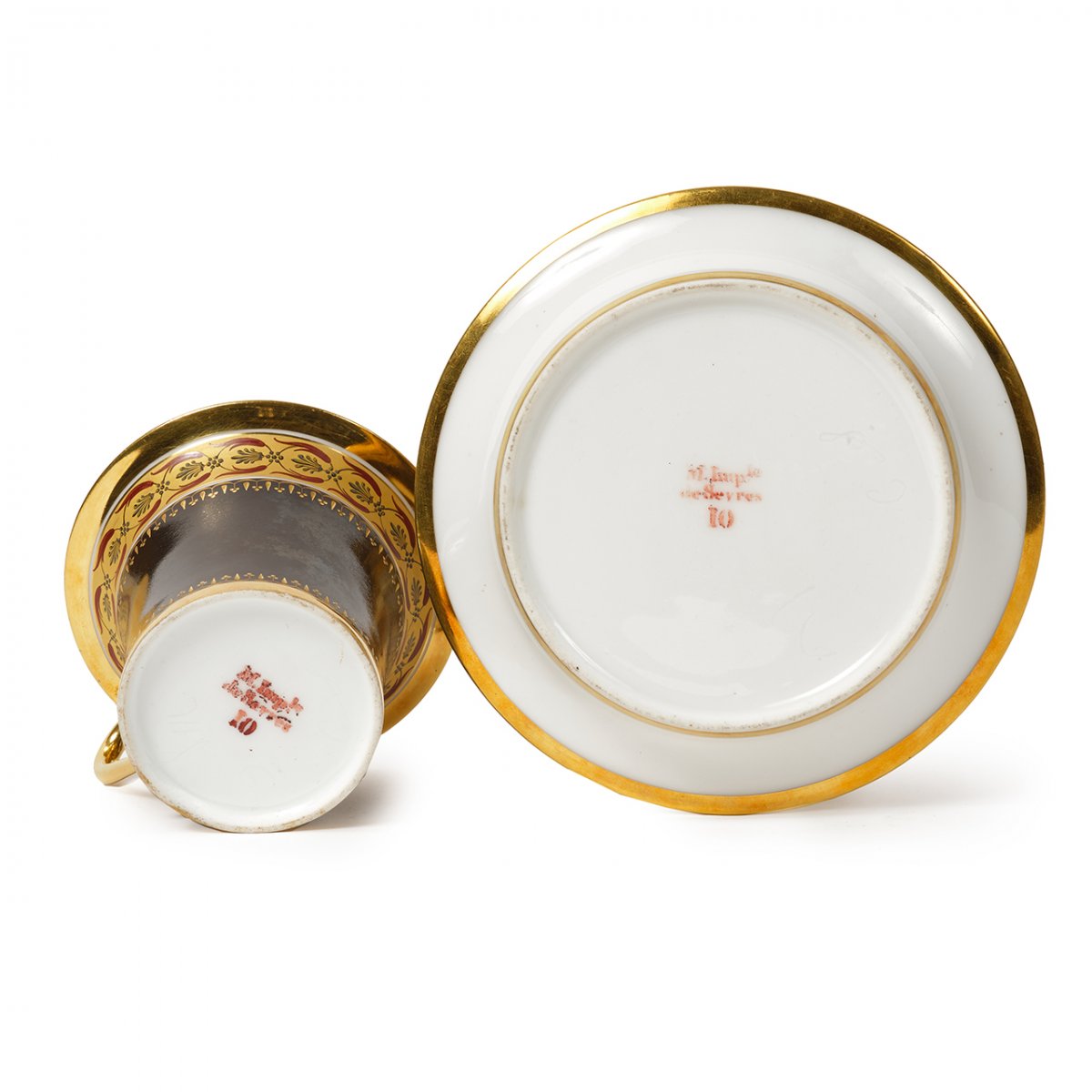 SEVRES Tasse Et Sa Soucoupe En Porcelaine De Sèvres achetée par le poêlier de Napoléon-photo-2