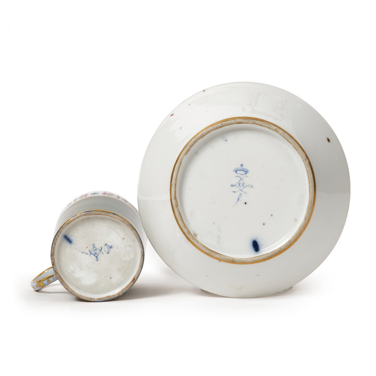 SEVRES Tasse Litron Et Sa Soucoupe en porcelaine de Sèvres du XVIIIe Siècle-photo-2