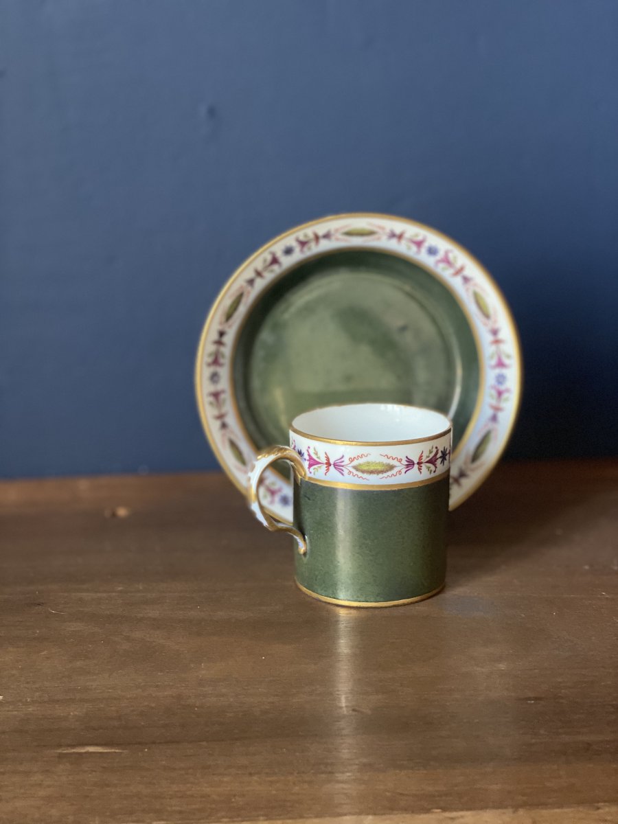SEVRES Tasse Litron Et Sa Soucoupe en porcelaine de Sèvres du XVIIIe Siècle-photo-3