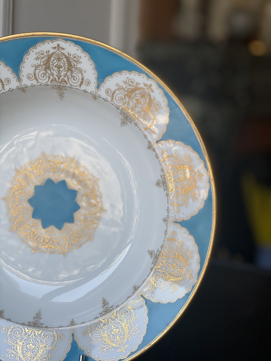 Sevres Sèvres Porcelain Soup Plate, Project For The Service Of King Louis-philippe At Bizy-photo-4