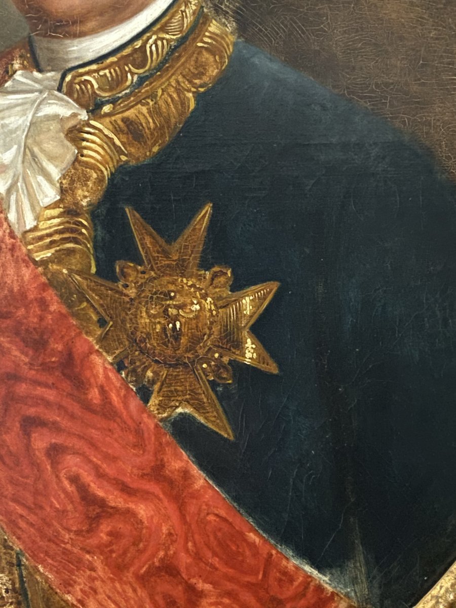 Oil On Canvas, Portrait Of Charles René Fourcroy De Ramecourt  By Pinchon-photo-4