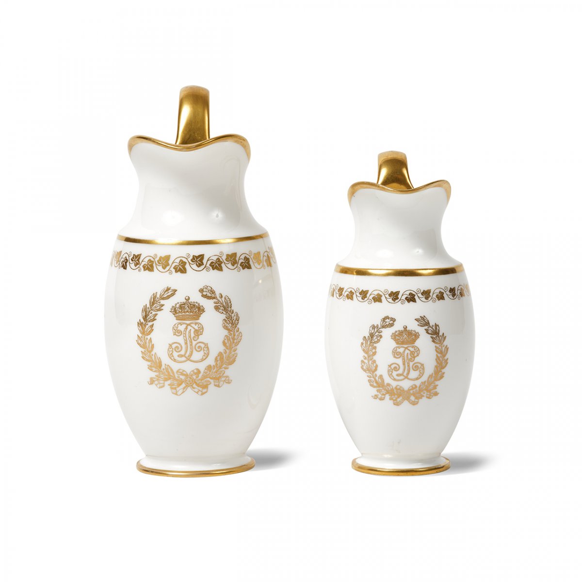 Sevres Two Sèvres Porcelain Pestum Milk Jugs From The Service Of The Princes Of King Louis-philippe