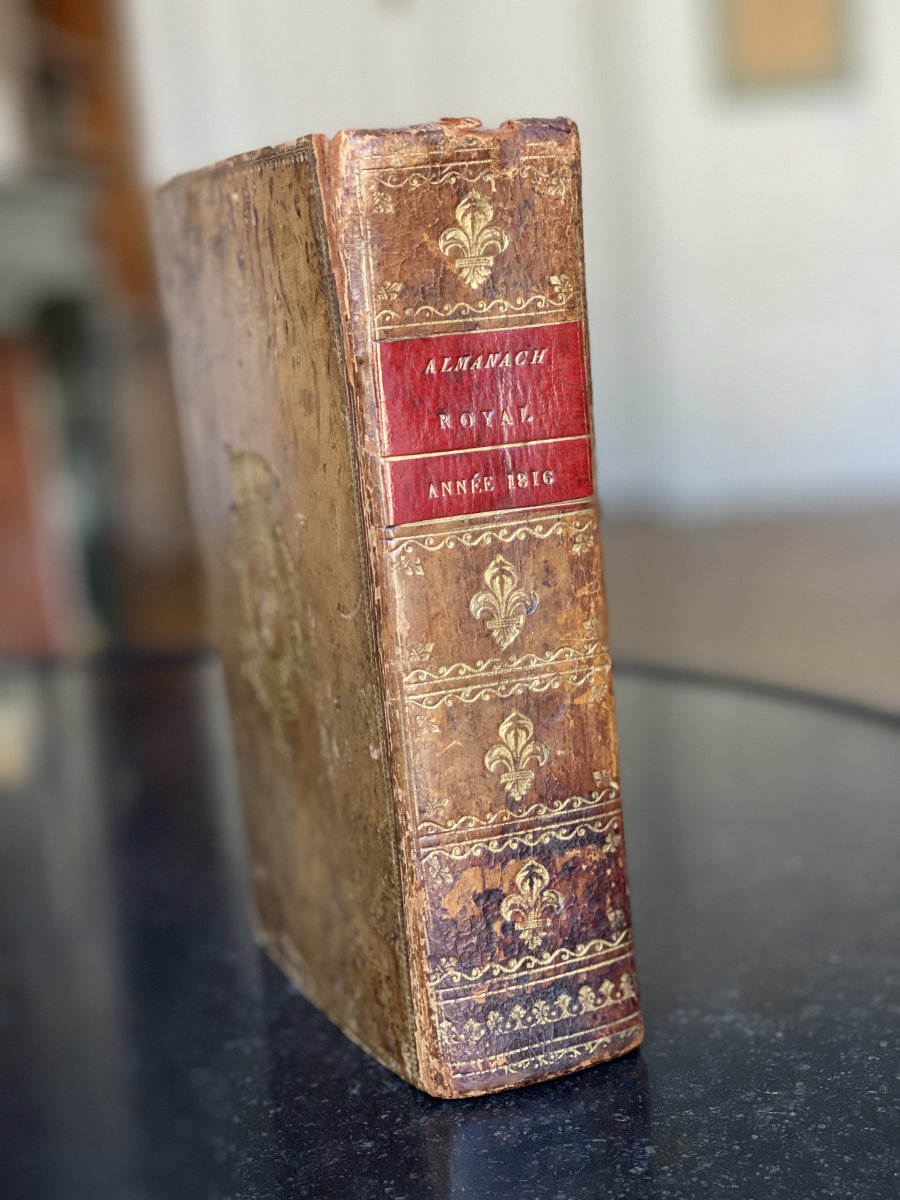 Royal Almanac For The Year 1816 With The Arms Of King Louis XVIII Of France Calf Binding