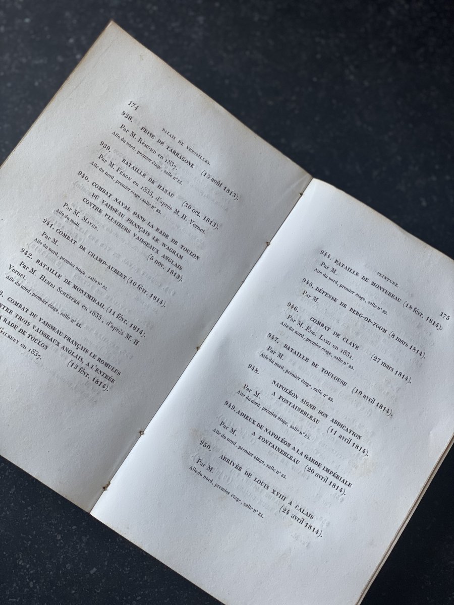 Book With The Louis-philippe Cipher Notice Of Paintings And Sculptures Of The Versailles Castle-photo-3
