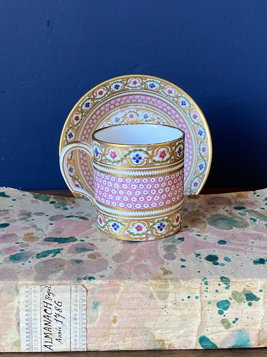 Paris Porcelain Cup And Saucer Louis XVI Style From 18th Century-photo-3
