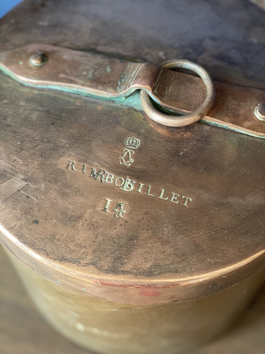 Copper Pot With Handle And Its Lid From The Château De Rambouillet-photo-3