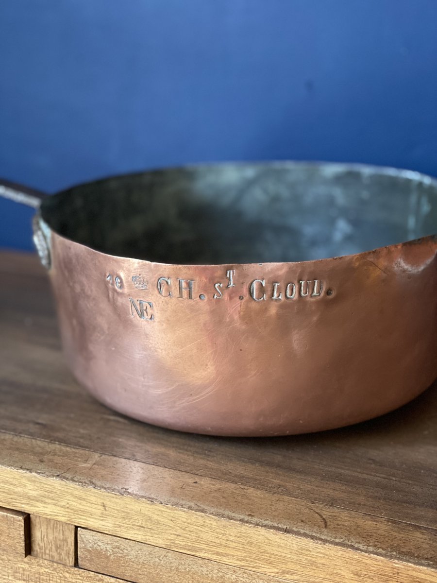 Large Copper Saucepan From The Château De Saint-cloud