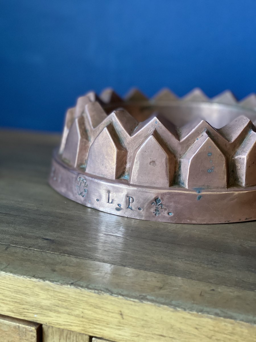 Copper Cake Mold With Royal Cipher Of King Louis XVIII-photo-2