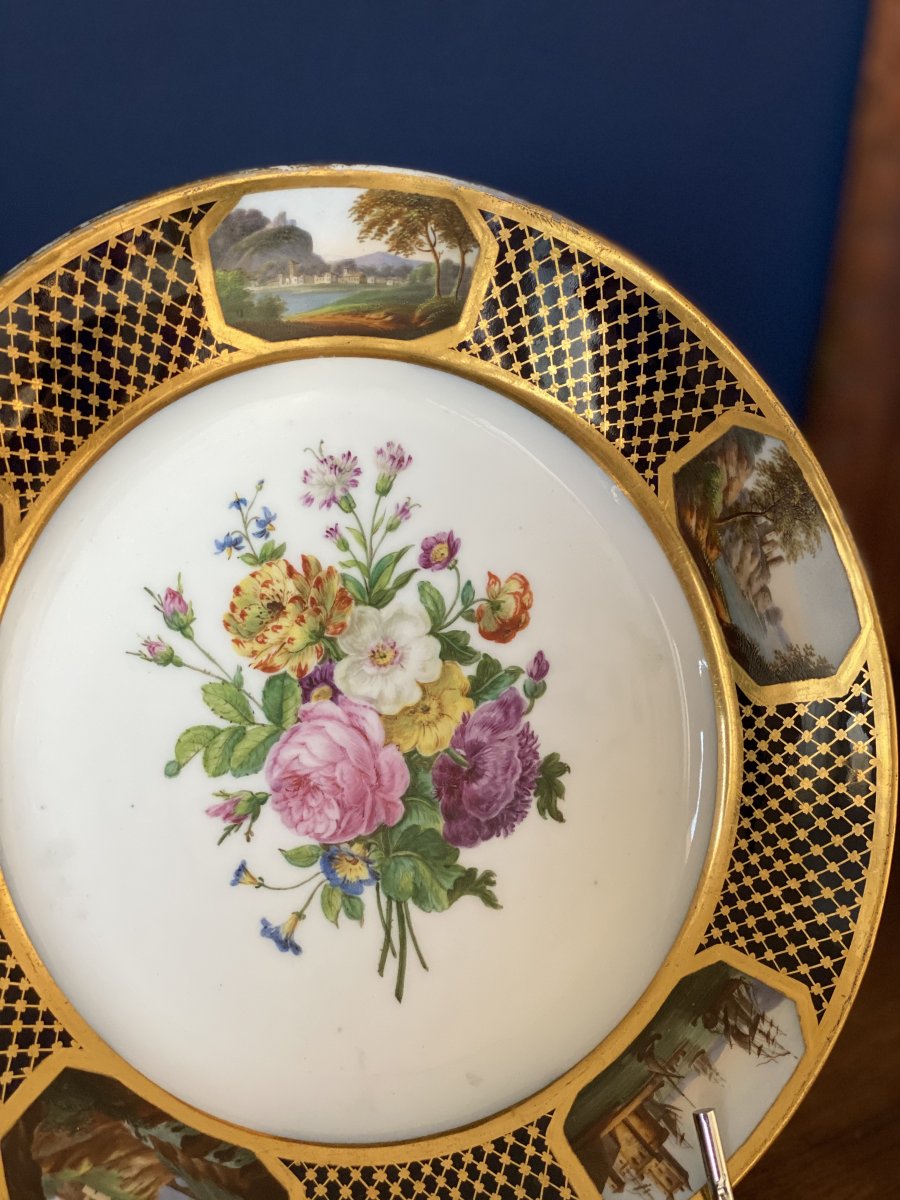 Pair Of Porcelain Plates By Sheet From The Service Of Prince Louis-henri De Bourbon-condé-photo-3