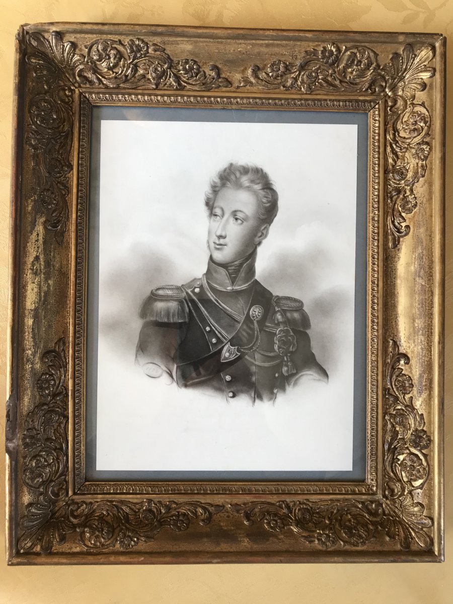 Drawing With Graphite On Paper Representing The Duke Of Nemours, Son Of King Louis-philippe