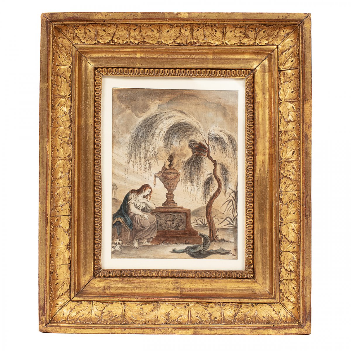 Rare Seditious Watercolor With Profiles Of Louis XVI, Marie-antoinette And The Royal Family-photo-2