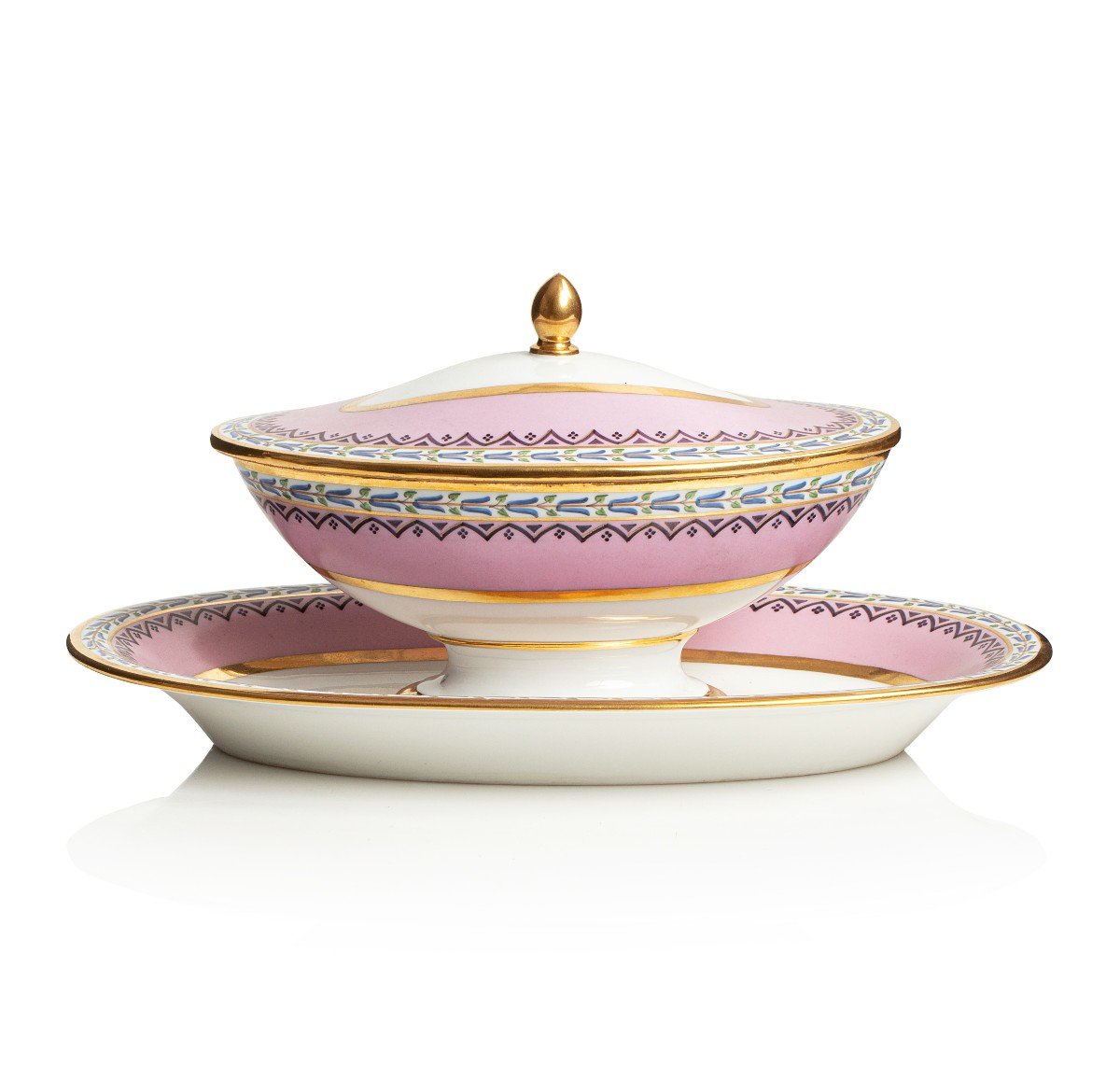 Sèvres Porcelain Sugar Bowl & Its Tray From The Service Delivered To Comte De La Rochejaquelein-photo-2