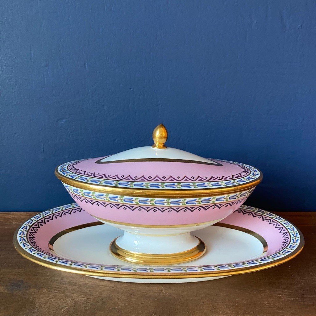 Sèvres Porcelain Sugar Bowl & Its Tray From The Service Delivered To Comte De La Rochejaquelein-photo-3