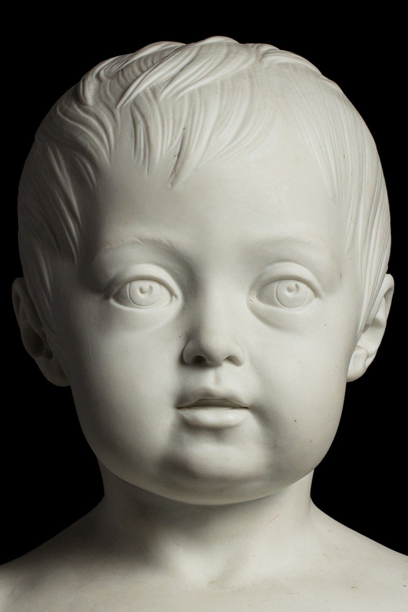 Rare Buste En Biscuit De Sèvres, Portrait De La Princesse Louise d'Artois-photo-4