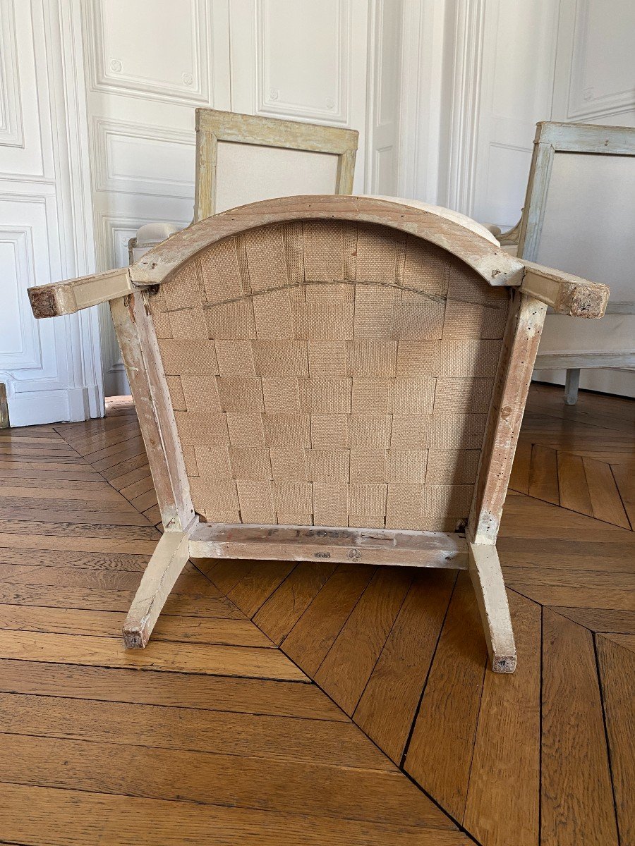 Rare Royal & Imperial Set Of 3 Bergeres And 2 Chairs Of Empire Period From The Chateau De Fontainebleau-photo-1