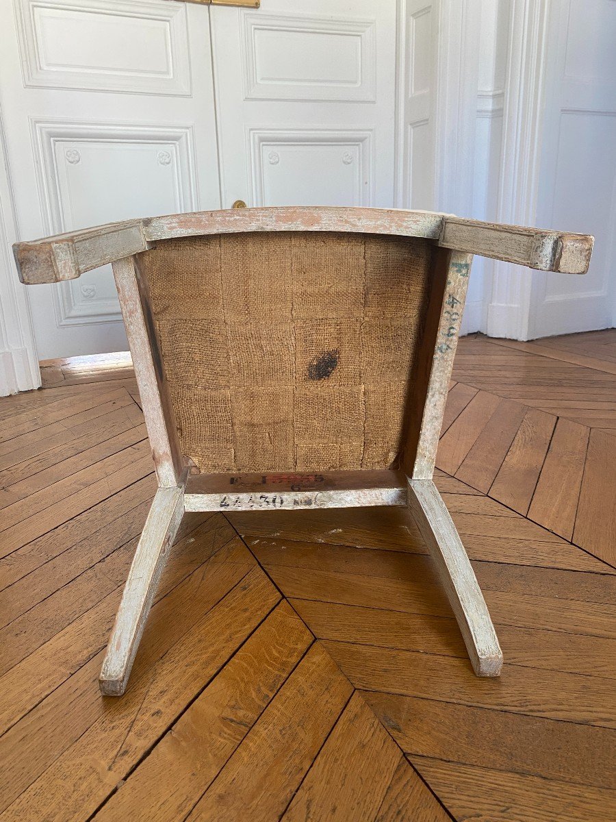 Rare Royal & Imperial Set Of 3 Bergeres And 2 Chairs Of Empire Period From The Chateau De Fontainebleau-photo-5