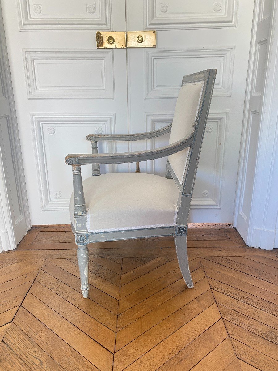 Rare Fauteuil Provenant du Château de Fontainebleau d'époque Empire-photo-2